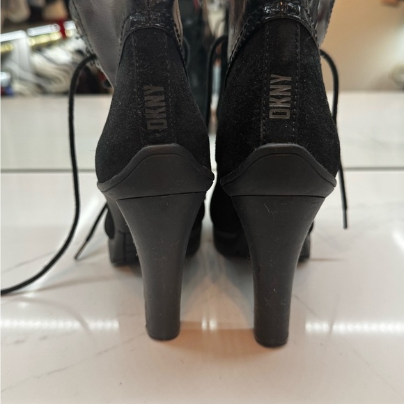 DKNY Black Water Proof High Heel Boots - Picture 3 of 5